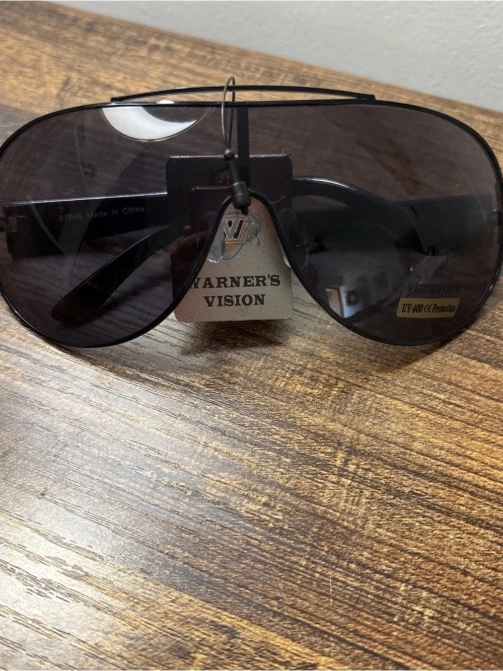 Warner's Men's Black Aviator Sunglasses